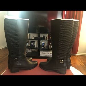 Women’s black and brown leather boots $120